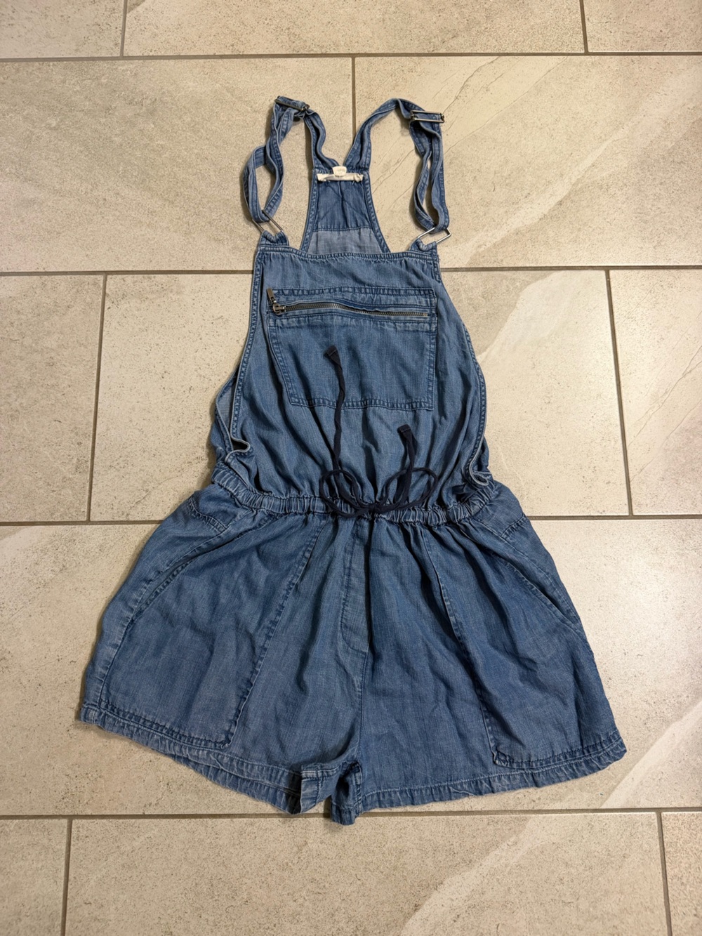 lovestitch (M) Denim-Style Drawstring Short/Overalls